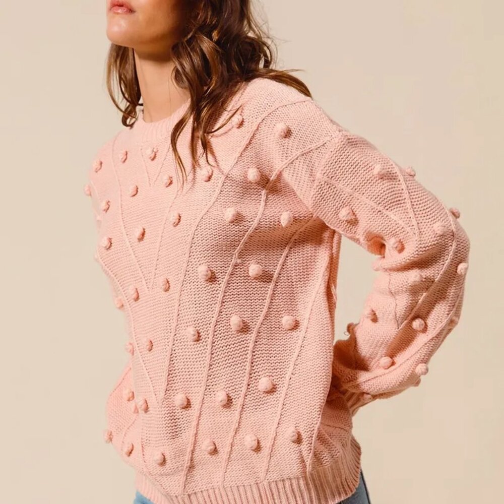 SO ME Pom Pom Textured Knit Sweater Top - Picture 5 of 10